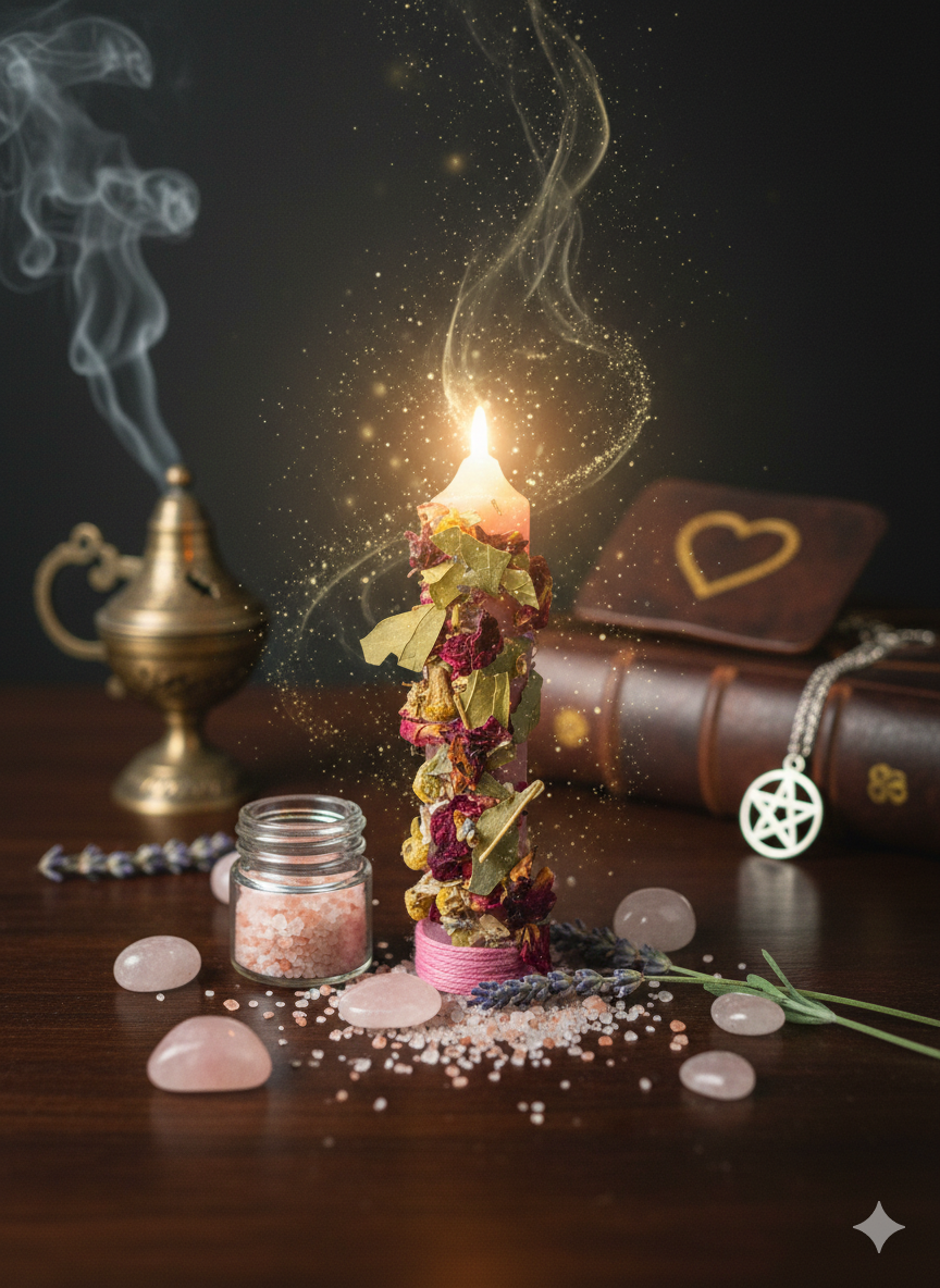 Verstärker-Kerze für das Selbstliebe-Ritualglas